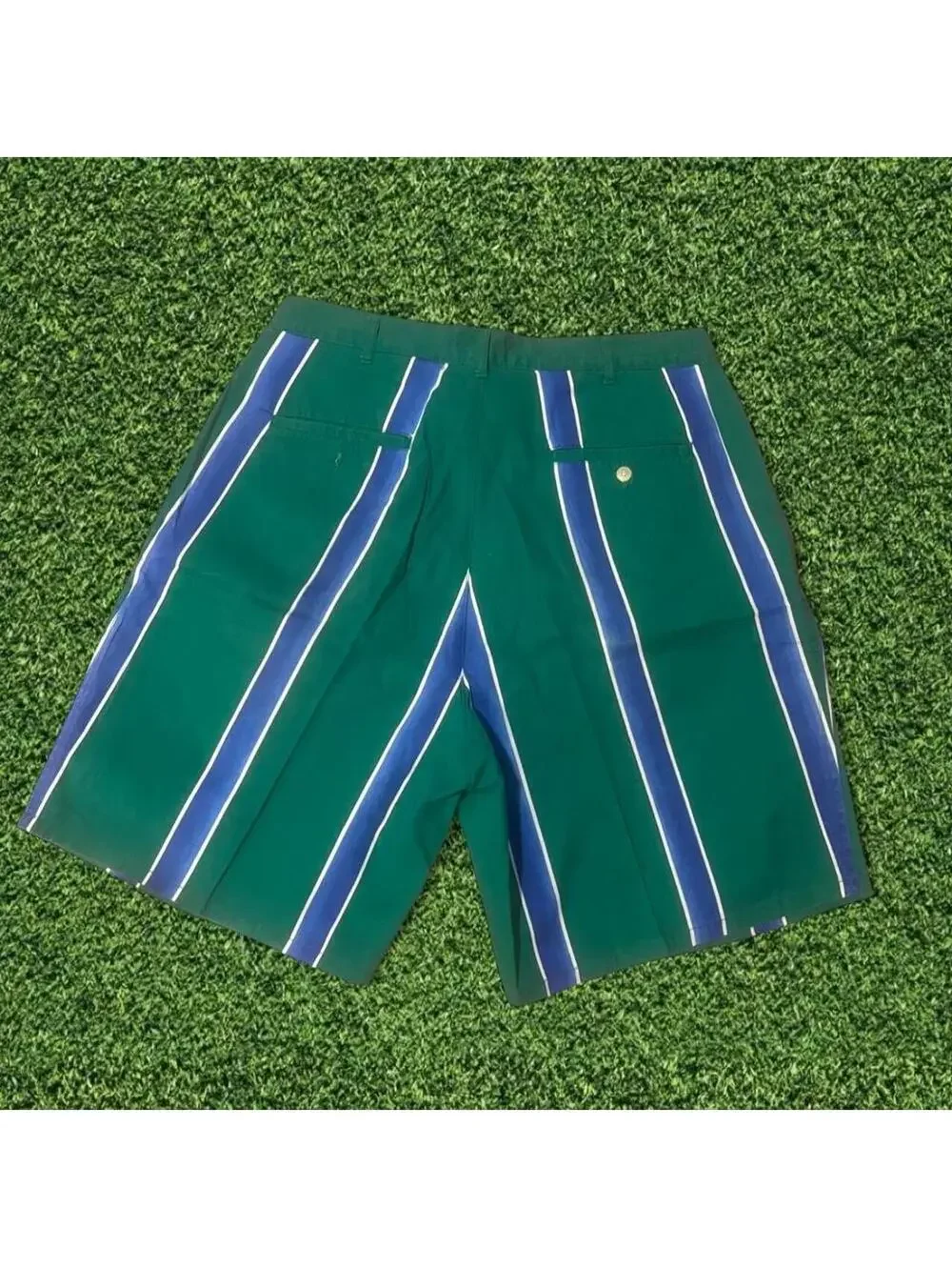 Vintage Hunt Club Green Striped Shorts – Size 36” (33)